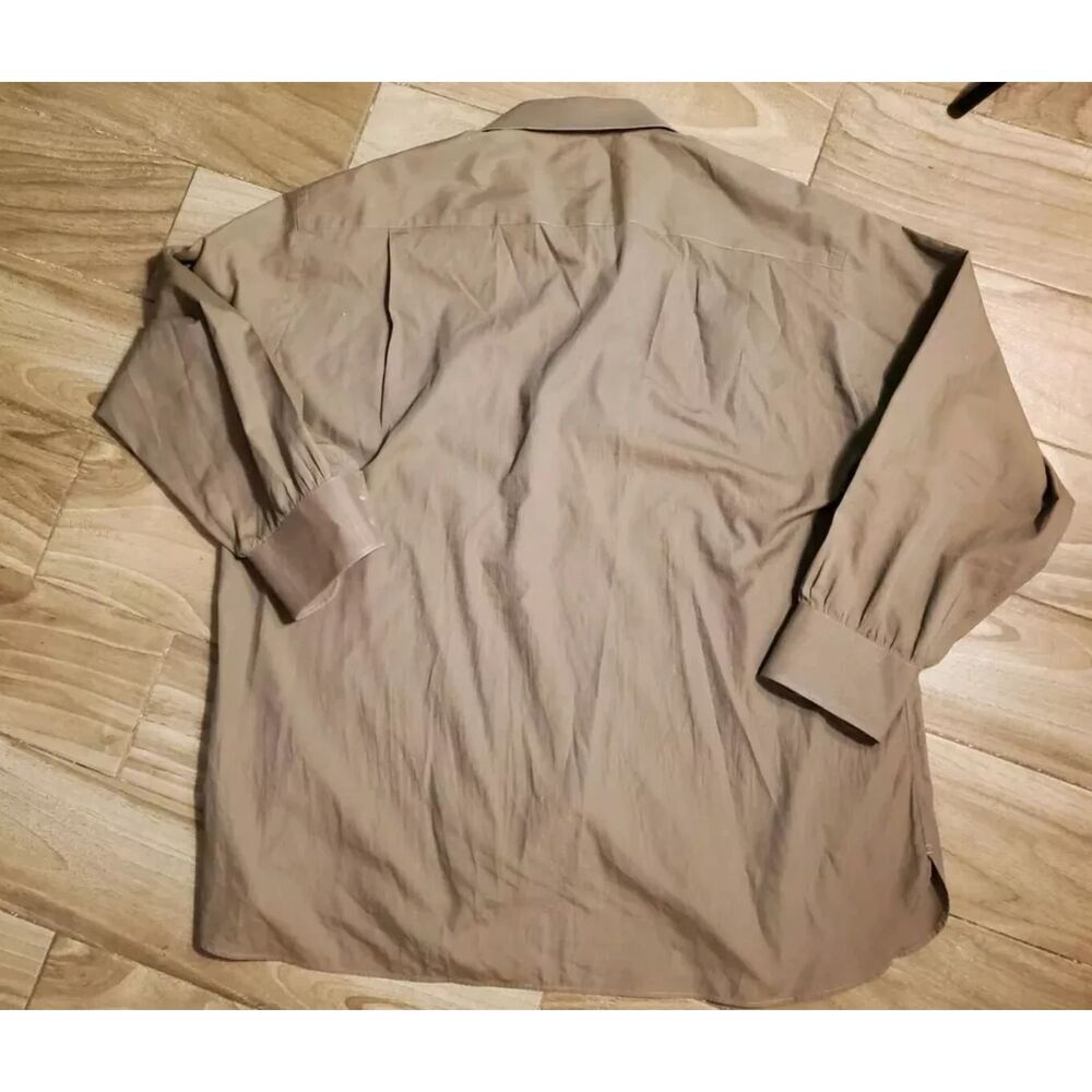 John W. Nordstrom Men's Dress Shirt Size 17 1/2-34 Olive Green Embroidered JWN - Picture 6 of 6